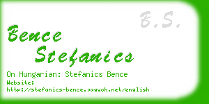 bence stefanics business card